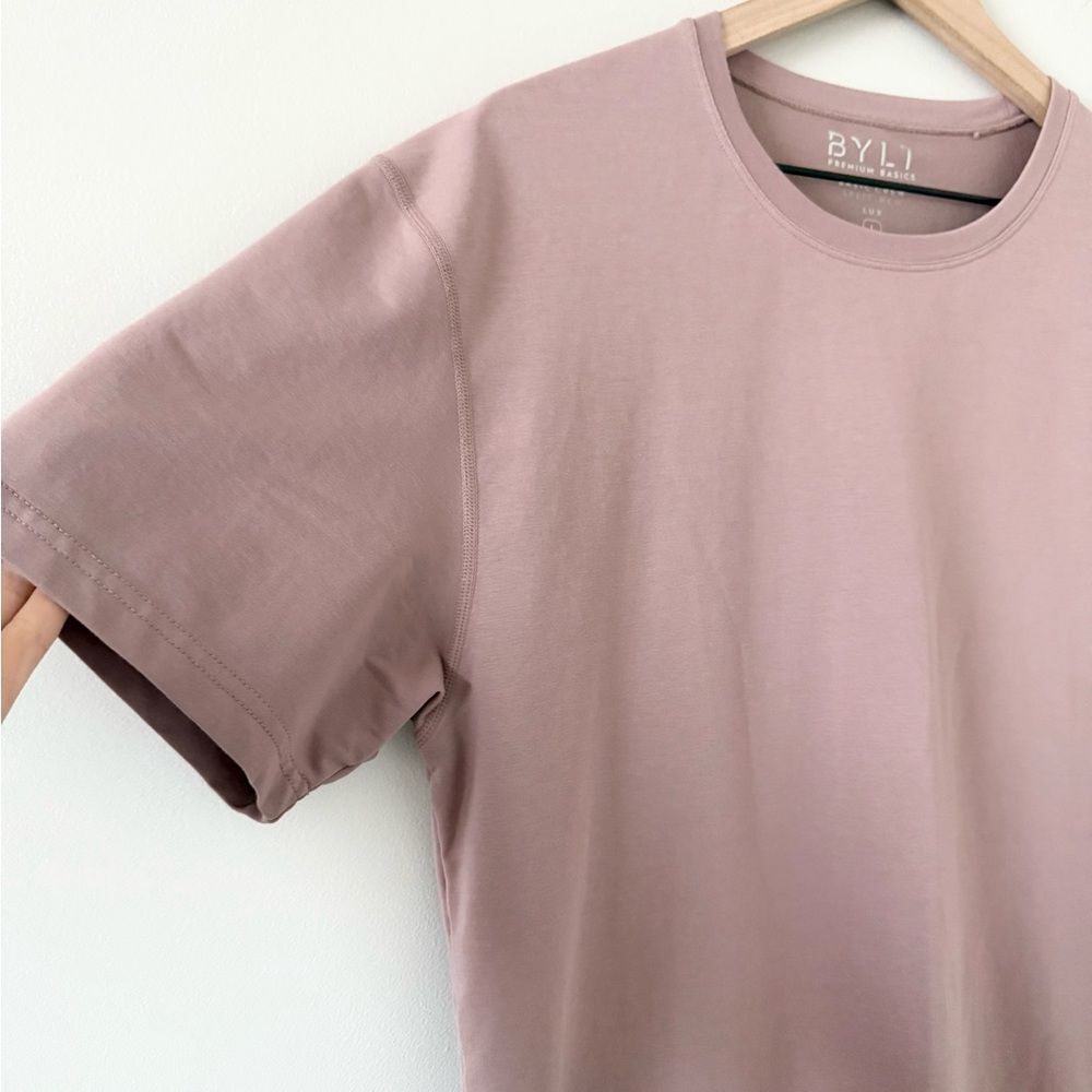 BYLT Basic Crew Short Sleeve Tee Split Hem Lux in… - image 2